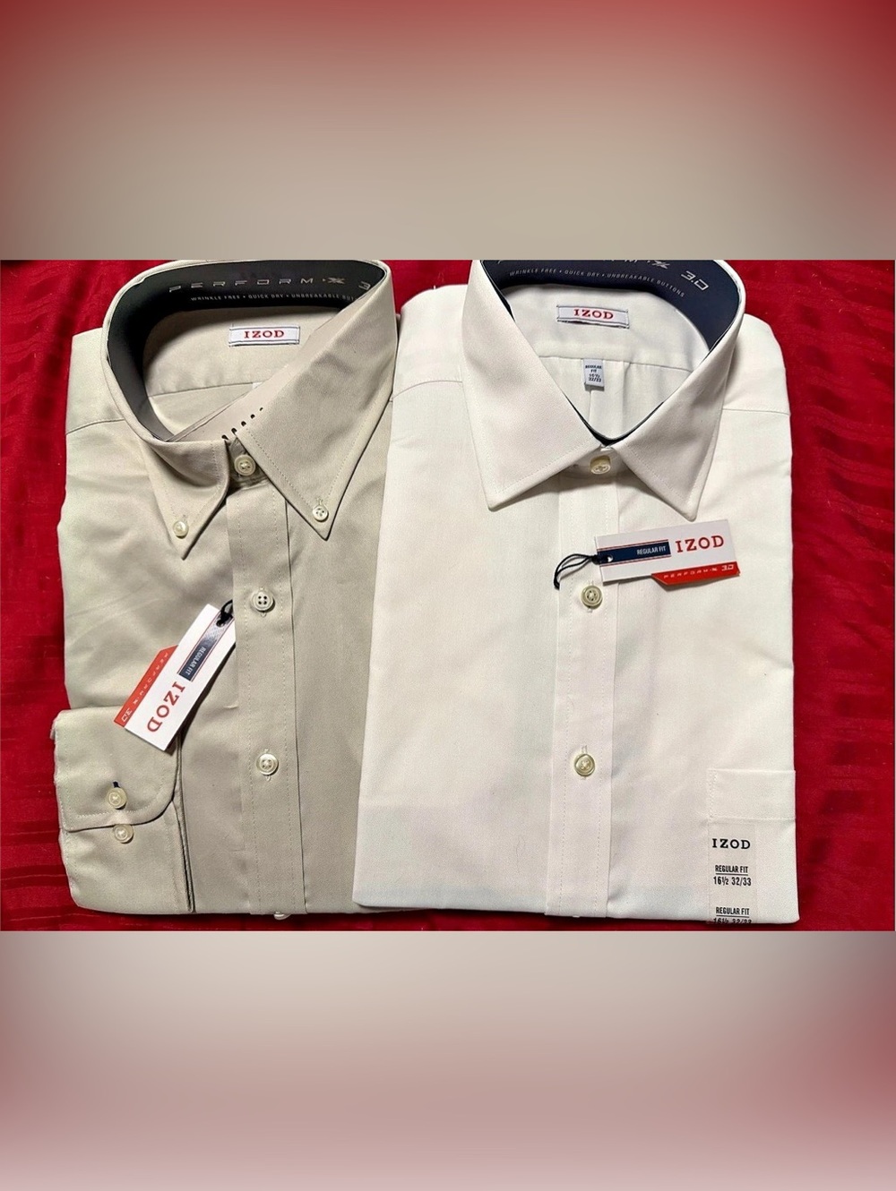 IZOD Perform-X 3.0 Regular Fit Dress Shirt Performance Button Down Shirt 2pack